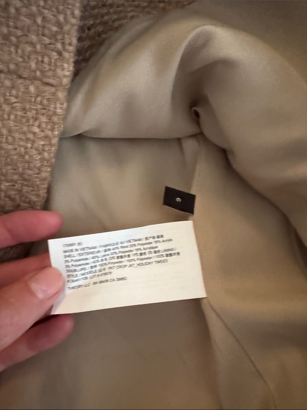 Classic Women’s Bouclé Button Jacket by Theory - Picture 3 of 4